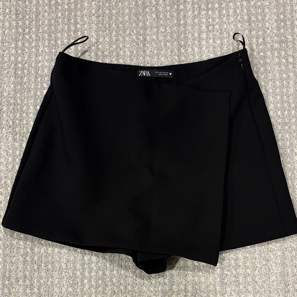 Zara Black Wrap Skort